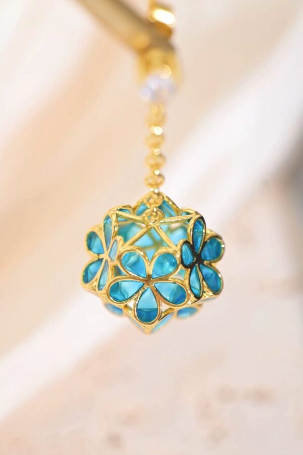 Openwork Enamel Chinese Ball Earrings - Image 3